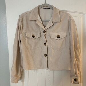 Women’s tan corduroy bottom top